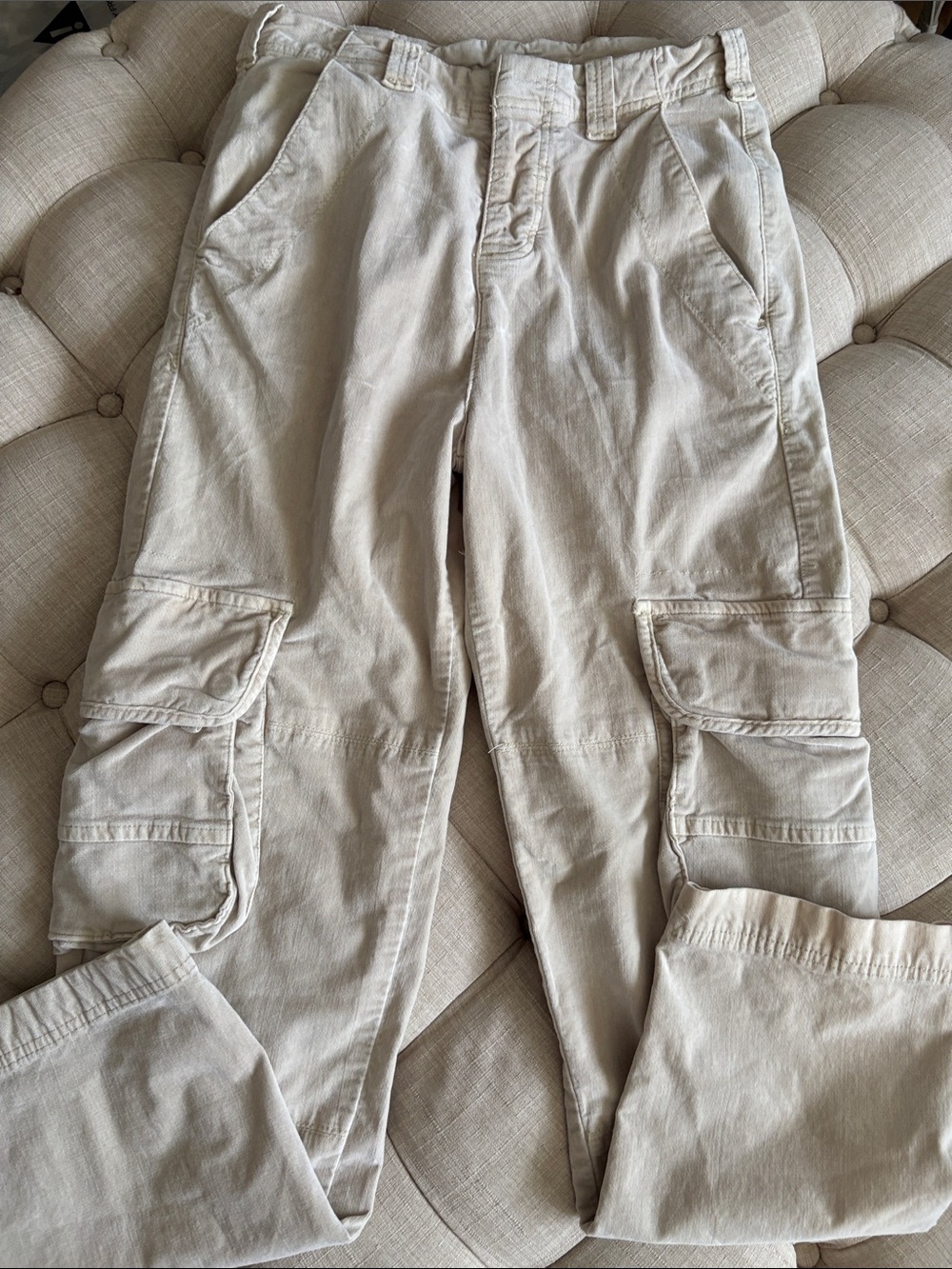 Free People Beige/Tan Cargo Pants with Utility Pockets